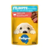 Ração Úmida Pedigree Sachê Cães Filhotes Carne ao Molho